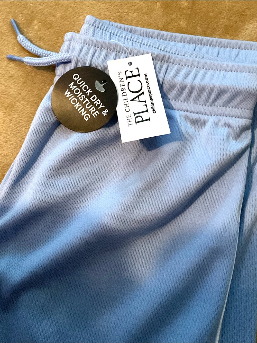 The Children's Place Light Blue Kids Athletic Shorts with White Pipping